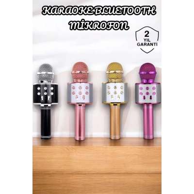 Şarjlı ve Uzun Pil Ömürlü Karaoke Mikrofon USB Bellek Destekli, Profesyonel Ses