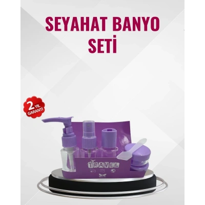 Seyahat Boy Banyo Seti 5’li Mini Şişe ve Krem Kutusu Çantalı