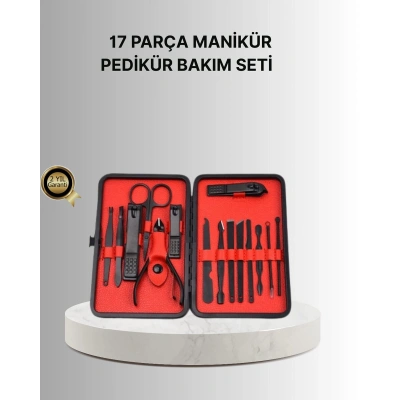 Şık Kutu Tasarımlı 17 Parça Manikür Pedikür Seti Dayanıklı ve Hijyenik