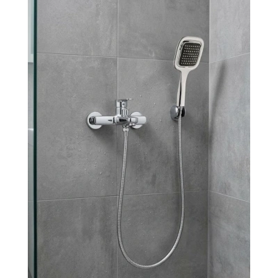 Siyah Duş Seti El Duşu Başlığı Spiral Hortum Dayanıklı Banyo Duş Aksesuarı