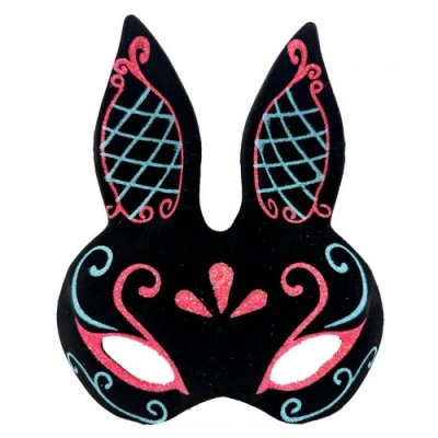 HERŞEYTREND Siyah Mavi Kırmızı Tavşan Maskesi