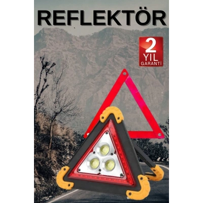 Solar Şarjlı Çok Fonksiyonlu Reflektör Işıklı Ikaz Lambası Acil Durum Reflektörü Acil Durum Uyarı Lambası