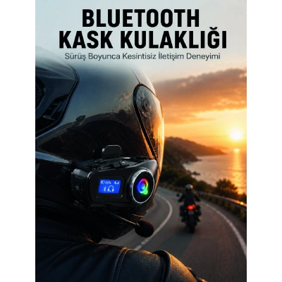 Su Geçirmez Bluetooth 5.3 Kask Kulaklığı 1000mAh Bataryalı