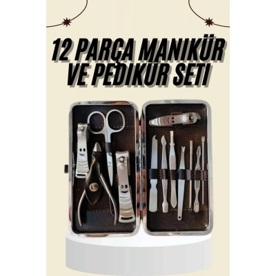 Tırnak Bakımı Tırnak Makası Profesyonel 12 Parça El Ayak Manikür Pedikür Seti