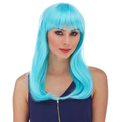 HERŞEYTREND Turkuaz Mavi Parti Peruğu