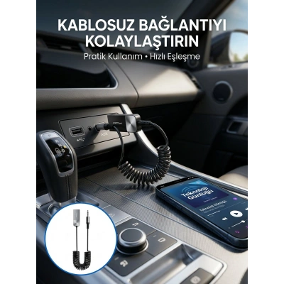 USB Bluetooth AUX Ses Adaptörü Kablosuz Müzik Aktarım Cihazı
