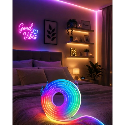 USB Girişli RGB Neon Şerit Led TV Oda Masa Dekor Işığı