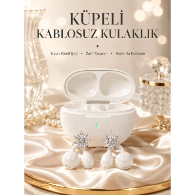 Yeni Nesil Küpeli Kablosuz Kulaklık Güçlü Bataryalı