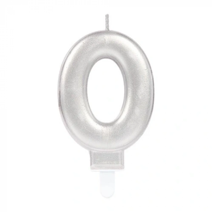 HERŞEYTREND 0 Rakamı Mum Gümüş Renk