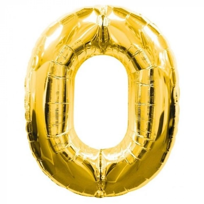 0 Rakamlı Folyo Balon Gold Renk  40 İnç