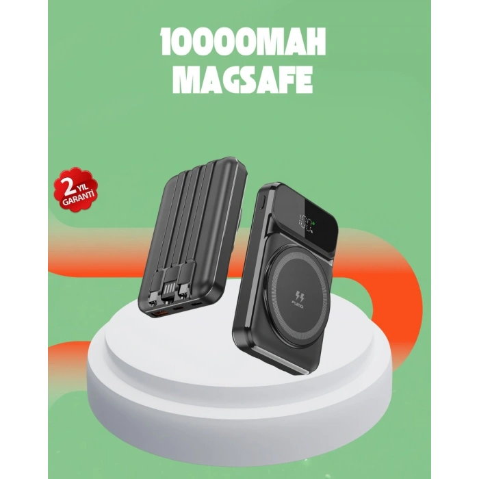 10000 mAh Kablosuz Hızlı Şarj Destekli Powerbank – 15W, PD20W, Type-C Girişli