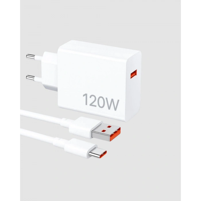 120W Süper Hızlı Şarj Adaptörü – Type-C Kablo Dahil, Yüksek Voltaj Korumalı