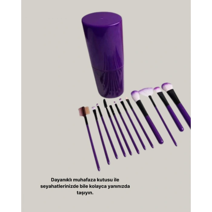 12’li Profesyonel Makyaj Fırça Seti Ultra Yumuşak Sentetik Kıllı