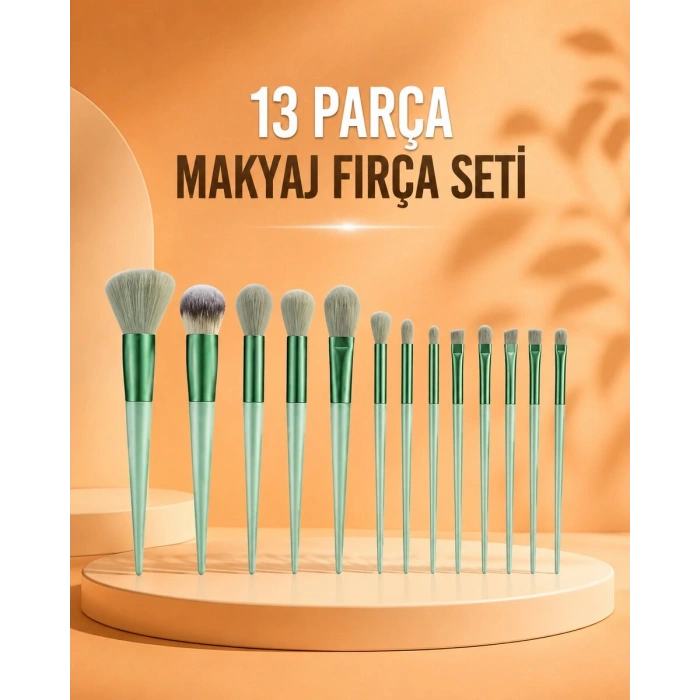 13 Parça Makyaj Fırça Seti Far Fırçası Allık Fırçası Yumuşak Uçlu