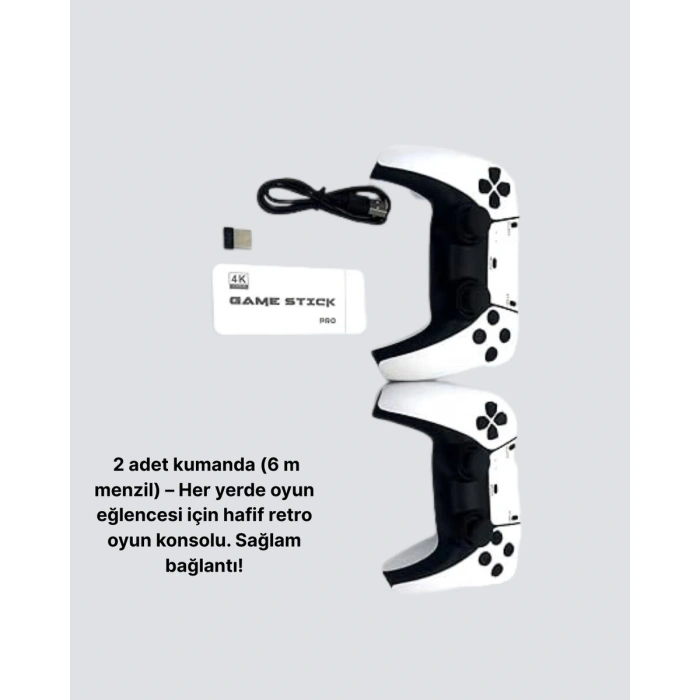 20.000 Yüklü Oyunlu Kablosuz Retro Oyun Konsolu 4K Destekli