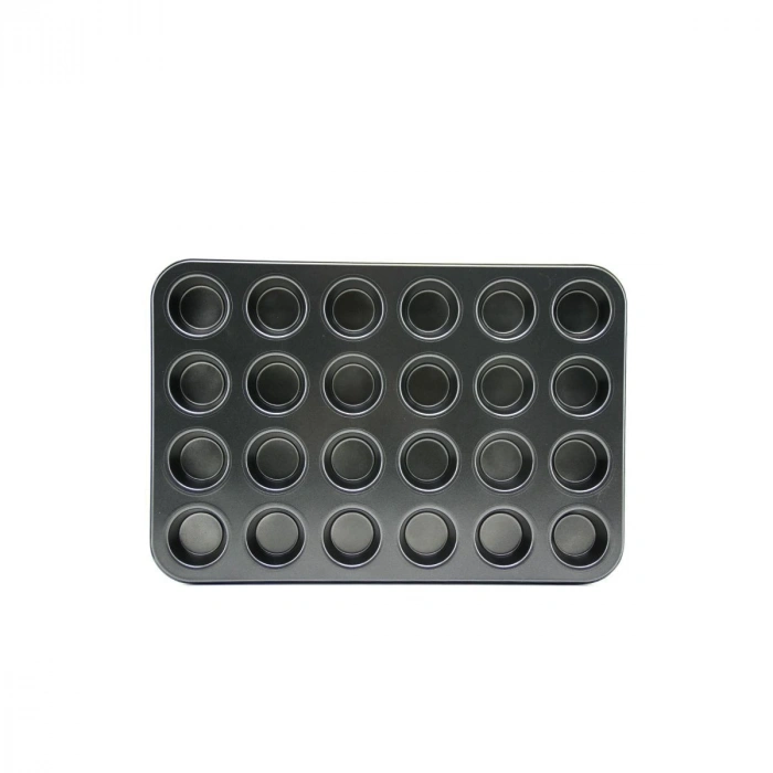 24 Gözlü Metal Muffin Kek Kalıbı Siyah