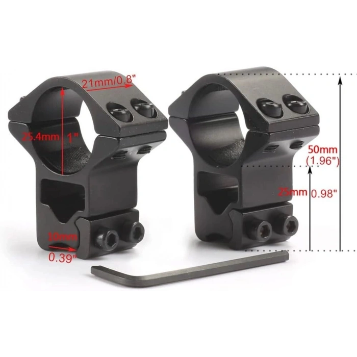 25.4mm Dürbün İçin 11mm Yüksek Havalı  / Av  Ayağı