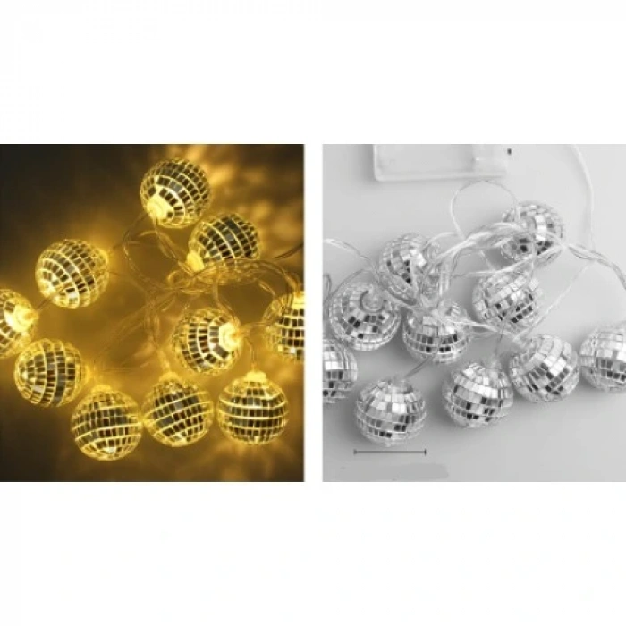HERŞEYTREND 2m 10 LED Pilli Disko Toplu Işık