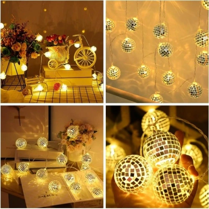 HERŞEYTREND 2m 10 LED Pilli Disko Toplu Işık