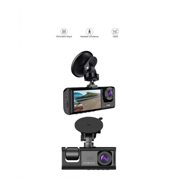 3 Kameralı Dashcam Sistem – Geri Görüş Yardımı, Park Koruması ve G-Sensör