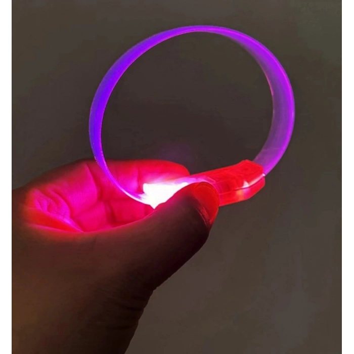 3 Modlu Pilli Led Işıklı Esnek Parti Bilekliği Pembe