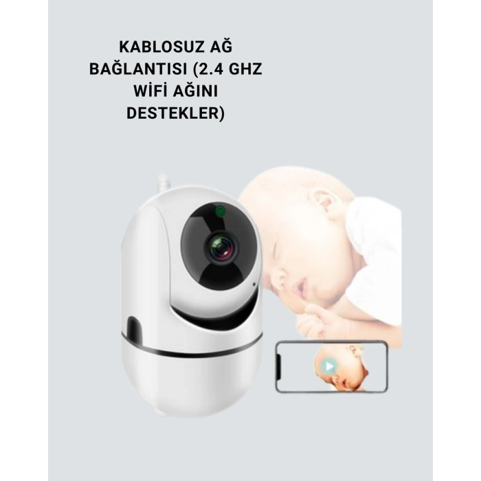 360° Dönen Akıllı WiFi Kamera – Uzaktan Kontrol ve İki Yönlü Ses Özellikli