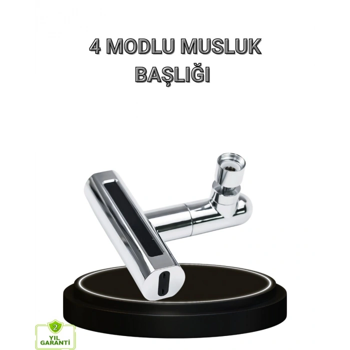 4 Fonksiyonlu Musluk Başlığı 360 Derece Dönebilen ve Su Tasarruflu