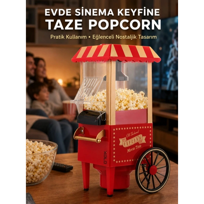 5 Dakikada Popcorn Hazırlayan Yağsız Patlatma Makinesi