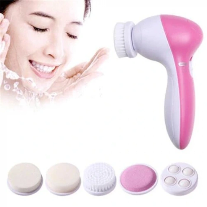 HERŞEYTREND 5 iN 1 Pilli Yüz Temizleme,Masaj ve Peeling Fırça seti
