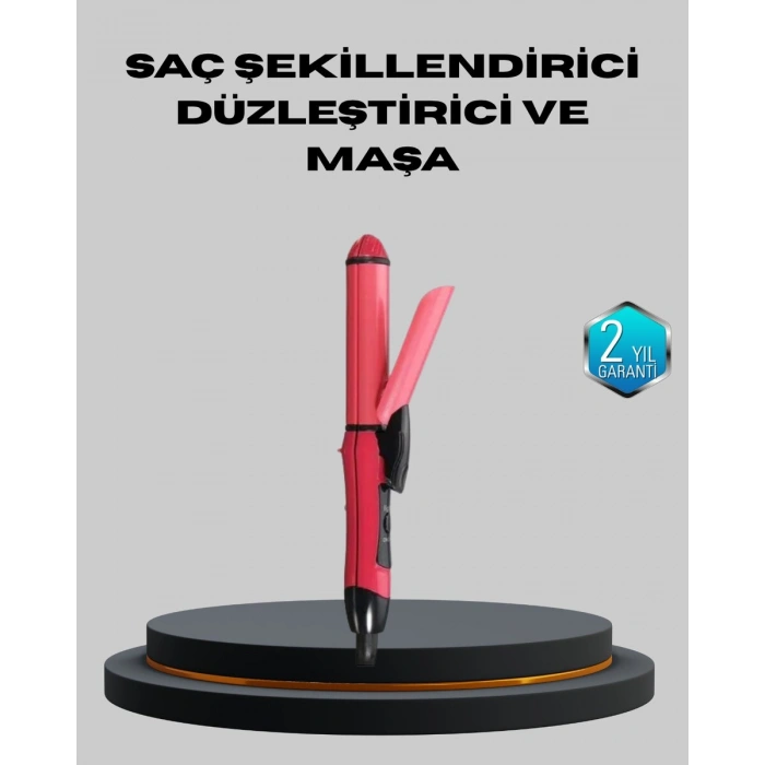 5 Kademeli Seramik Saç Düzleştirici – Düz ve Kıvırcık Mod, 26 mm Plaka, Profesyonel Saç Şekillendirme