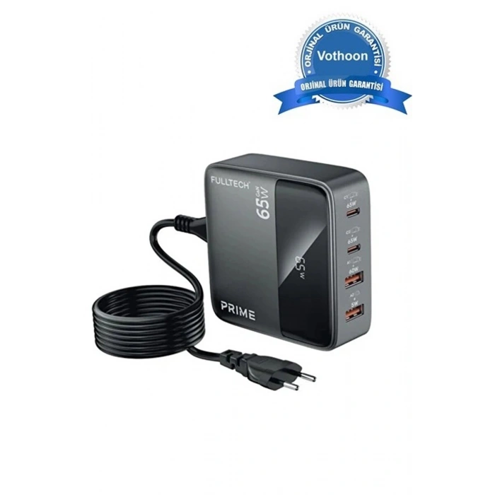 65w Masaüstü 4 Portlu Hızlı Şarj Cihazı İstasyonu 2xusb-a, 2xtype-c Giriş,1,5 Mt. Kablo