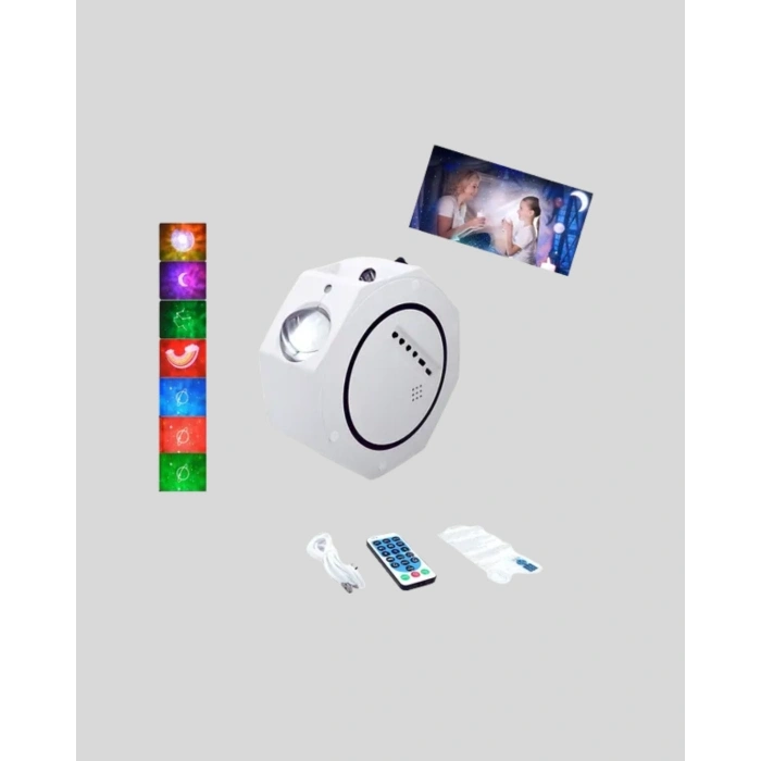 HERŞEYTREND Uzaktan Kumandalı Zamanlayıcılı Galaksi Yıldız Projektörü