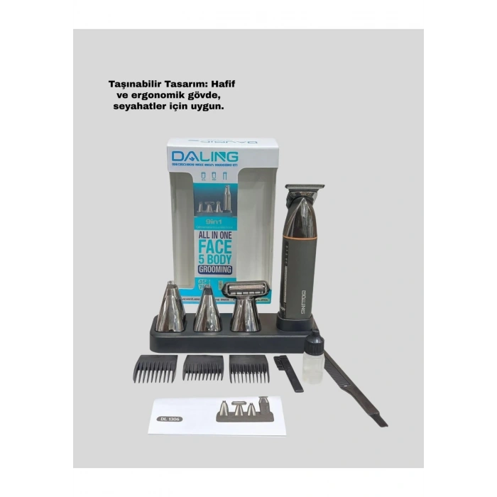 HERŞEYTREND Şarjlı 9’u 1 Arada Çok Amaçlı Erkek Bakım Seti Yıkanabilir Başlıklar