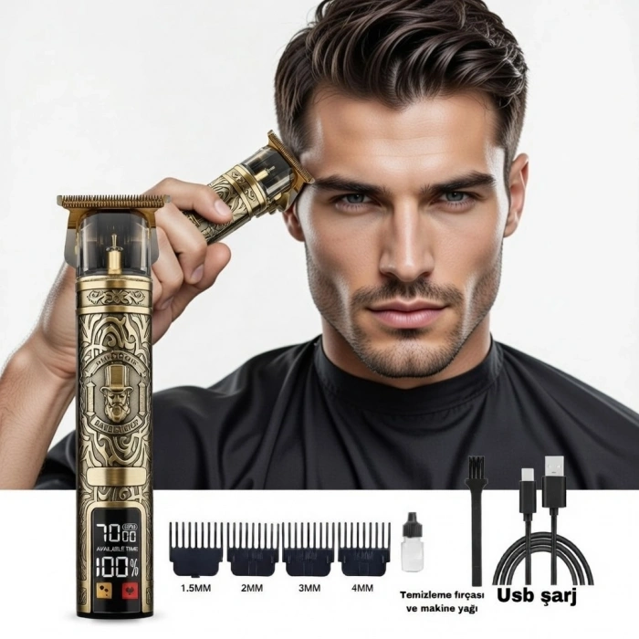 Profesyonel Saç Sakal Ense Vücut Lazer Öncesi Kuaförlere Özel Tıraş Makinesi Demir Kasa