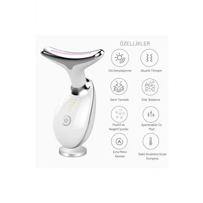 HERŞEYTREND Yüz ve Boyun Masaj Cihazı – Kırışıklık Karşıtı & Nemlendirici Etki Destekli