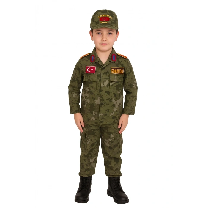 HERŞEYTREND Çocuk Asker Kıyafeti Single (Y.TSK)