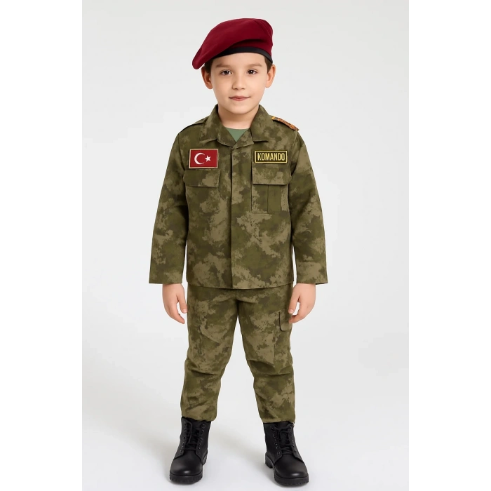 HERŞEYTREND Çocuk Asker Kıyafeti Single (Y.TSK)