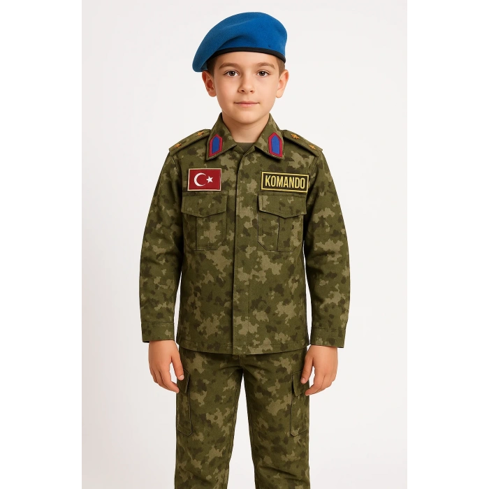 HERŞEYTREND Çocuk Asker Kıyafeti Single (Y.TSK)