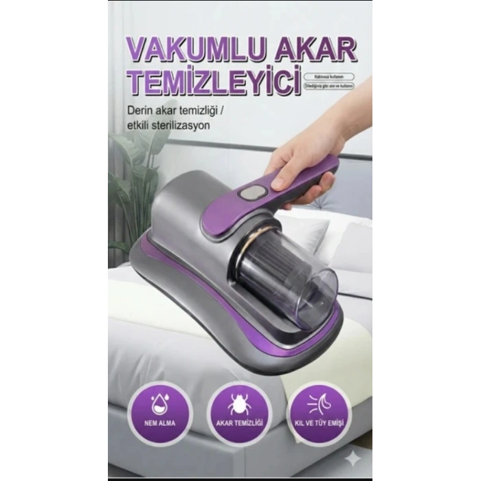HERŞEYTREND UV Işık Teknolojili Güçlü Motorlu Yatak Temizleme Cihazı