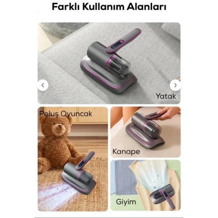 HERŞEYTREND UV Işık Teknolojili Güçlü Motorlu Yatak Temizleme Cihazı