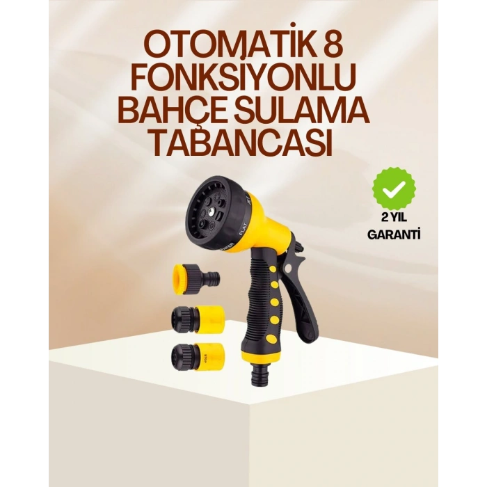 8 Fonksiyonlu Bahçe Sulama Tabancası Seti Çok Amaçlı Hortum Ucu
