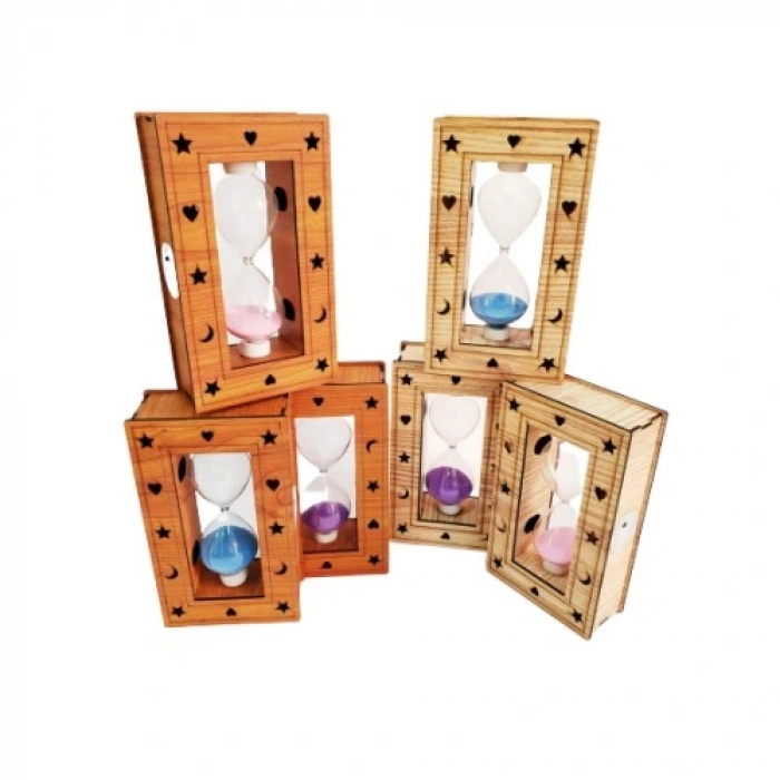 HERŞEYTREND Ahşap Işıklı Kum Saati