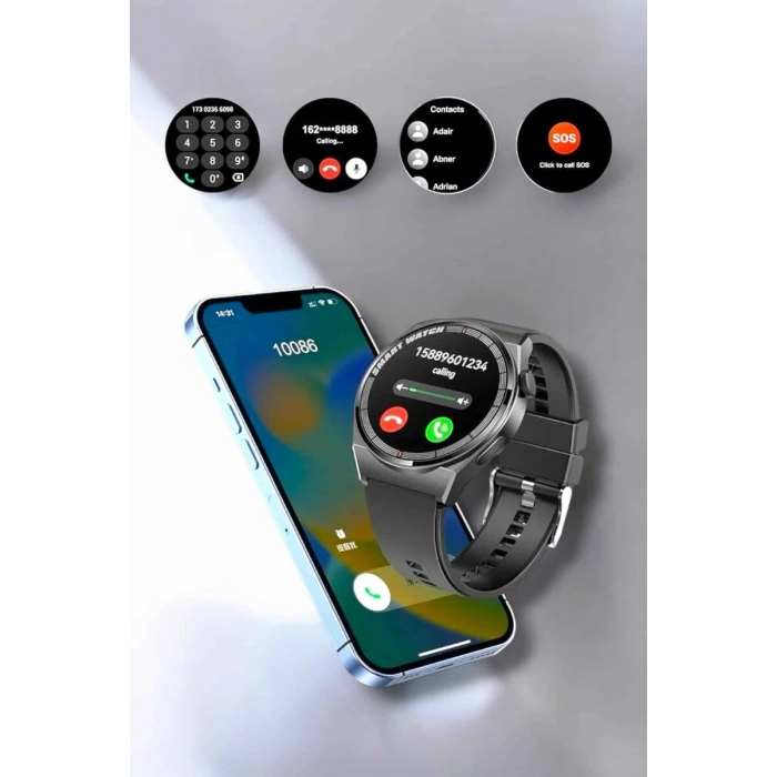 Akıllı Saat Sağlık ve Fitness Takibi Bluetooth Bağlantılı Dokunmatik Ekran