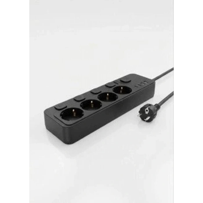 Akım Korumalı 4’lü Priz 2xusb 2xtype-c Çıkış Yüksek Gerilim Koruma Priz Çoğaltıcı