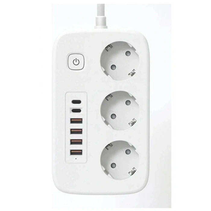  akım Korumalı Priz Ve Masaüstü Şarj İstasyonu Kablosuz 3 Priz ,4 Usb, 2 Type-c Girişli 2 Metre