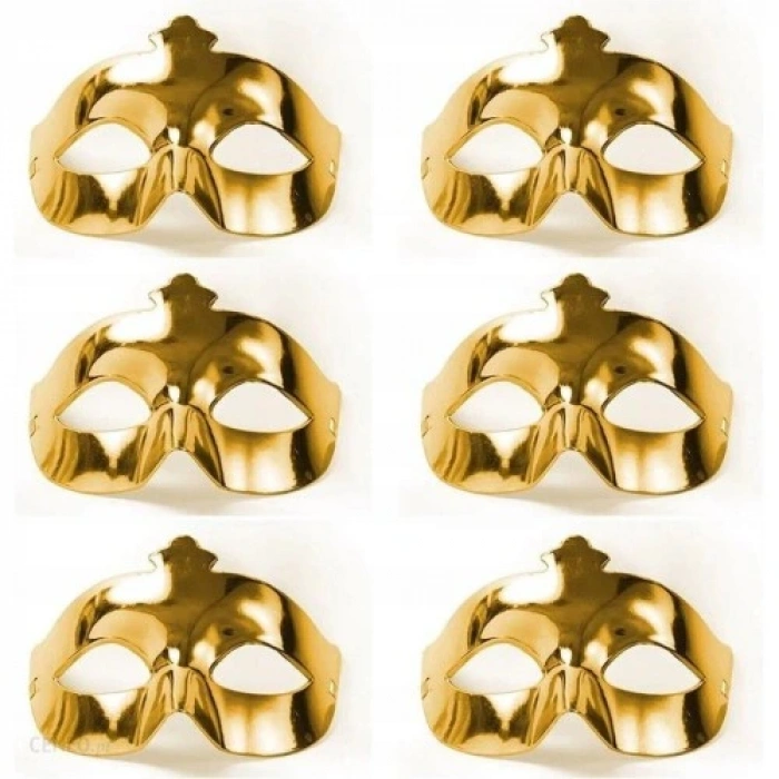 HERŞEYTREND Altın Metalize Renk Düz Balo Parti Maskesi