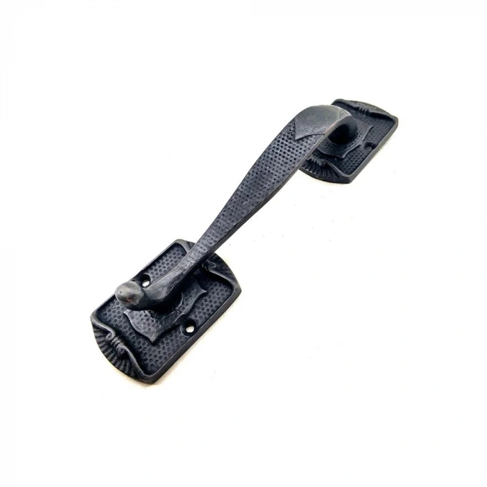 Antika Tarz Dekoratif Pirinç Ayak Tip Büyük Kapı Çekme Kolu - 220x50mm, Oksit