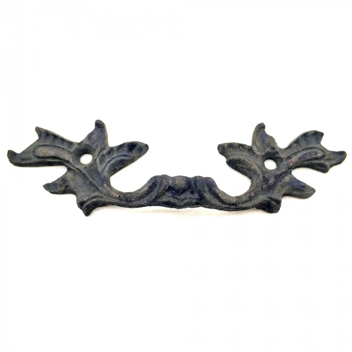 Antika Tarz Dekoratif Pirinç Çiçek Kapı Kulbu - 30x110 Mm, Oksit