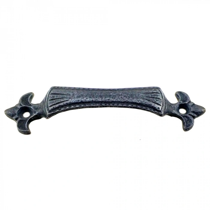 Antika Tarz Dekoratif Pirinç Lale Mobilya Kulbu - 27x115 Mm, Oksit