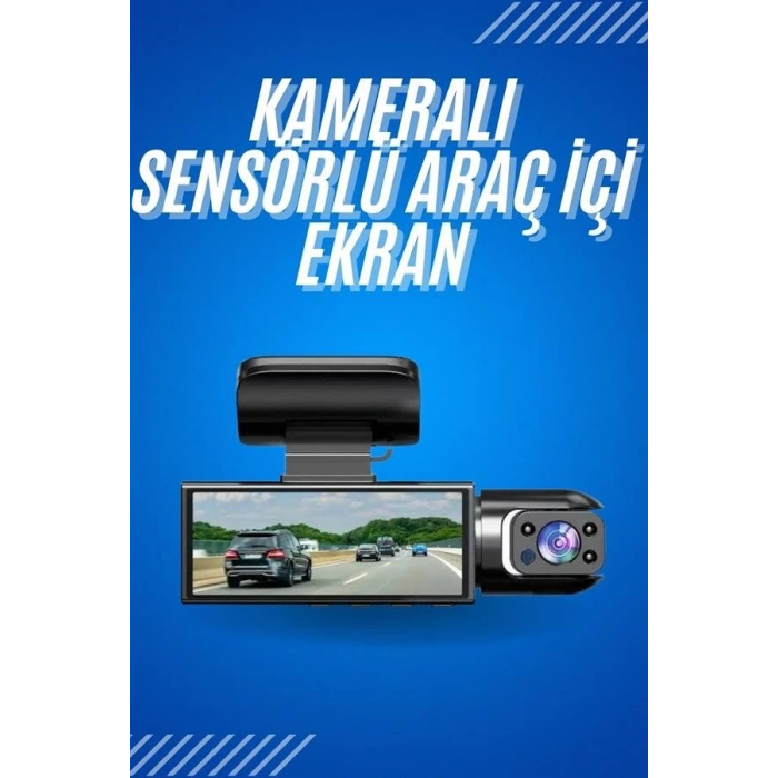 Araç İçi Full Hd Kamera Ön ve Arka Kameralı Ekranlı Araç Kamerası